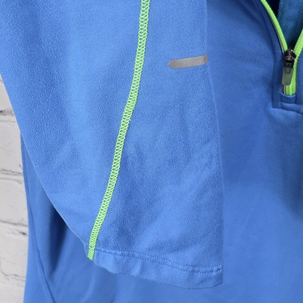 NIKE Running Dri-Fit 1/4 Zip Pullover‎ Activewear Shirt  SZ MEDIUM  Blue/Green